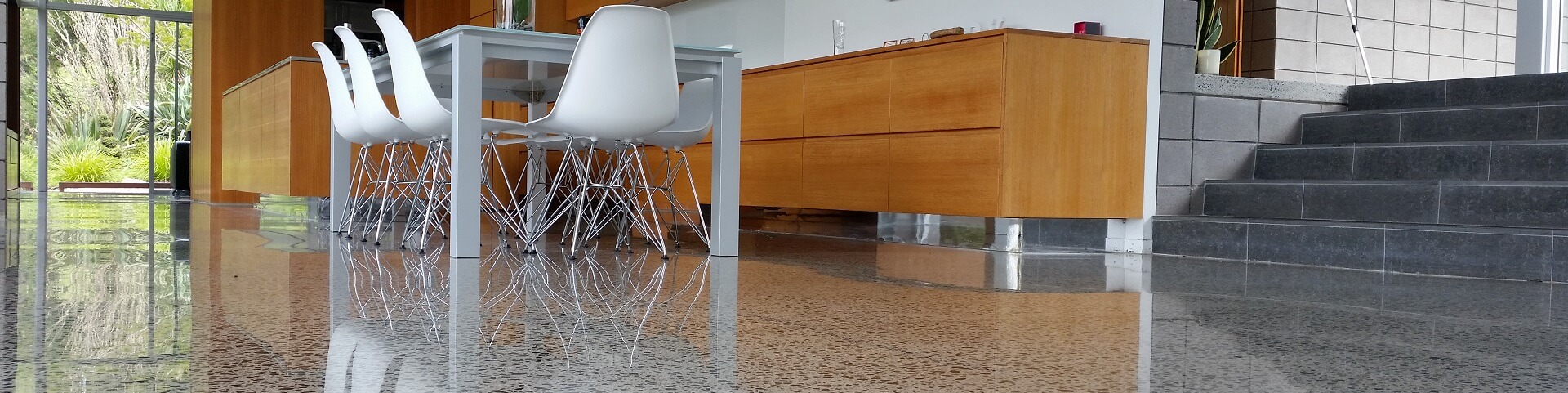 Residential polished concrete floor